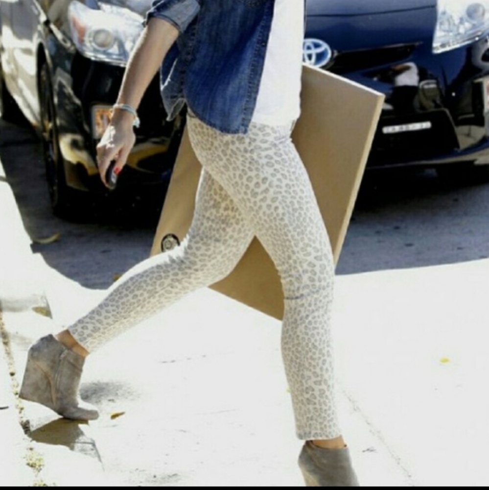 Lucky brand leopard skinny Capri  jeans